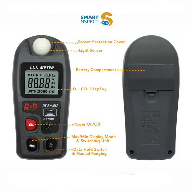 Digital Luxmeter/Digital Illuminance Light Meter with LCD Display