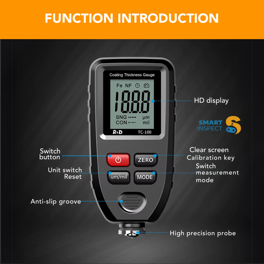 Coating Thickness Gauge TC100 | Best Digital Meter for Automotive Paint Thickness Measurement