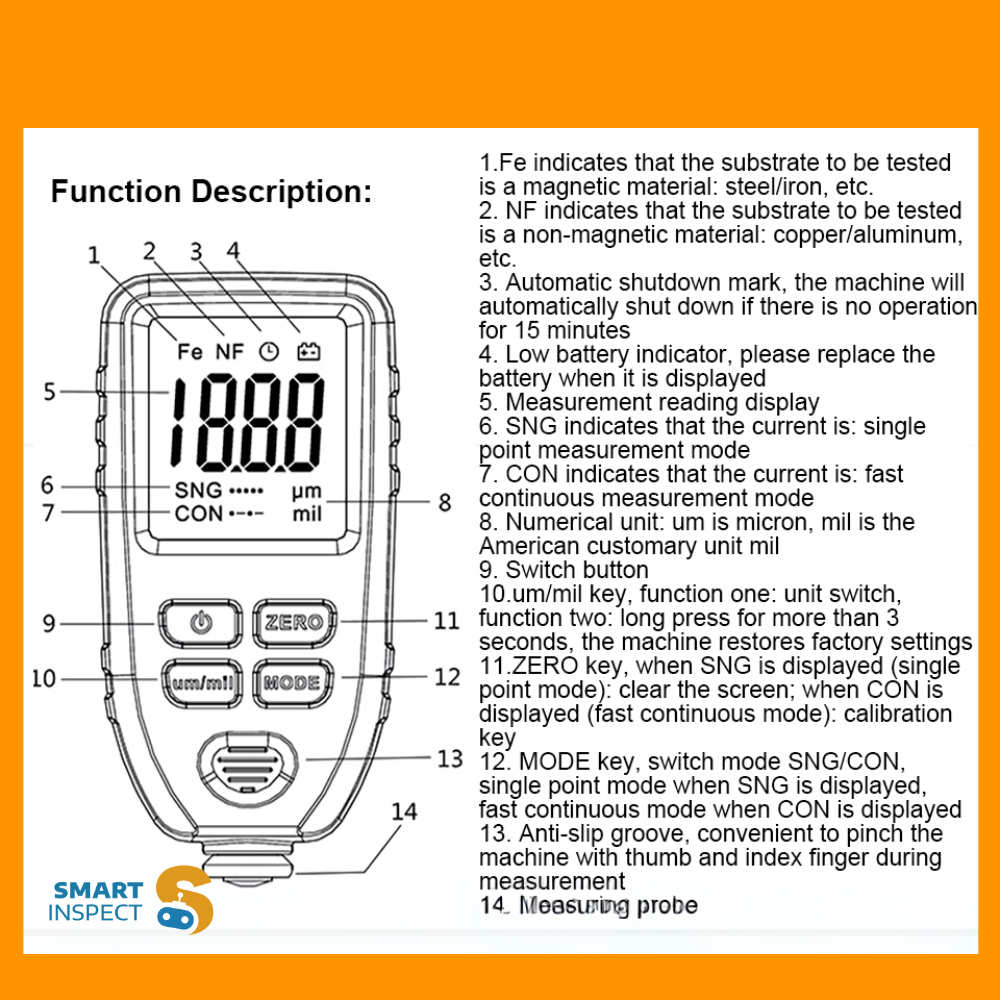 Coating Thickness Gauge TC100 | Best Digital Meter for Automotive Paint Thickness Measurement