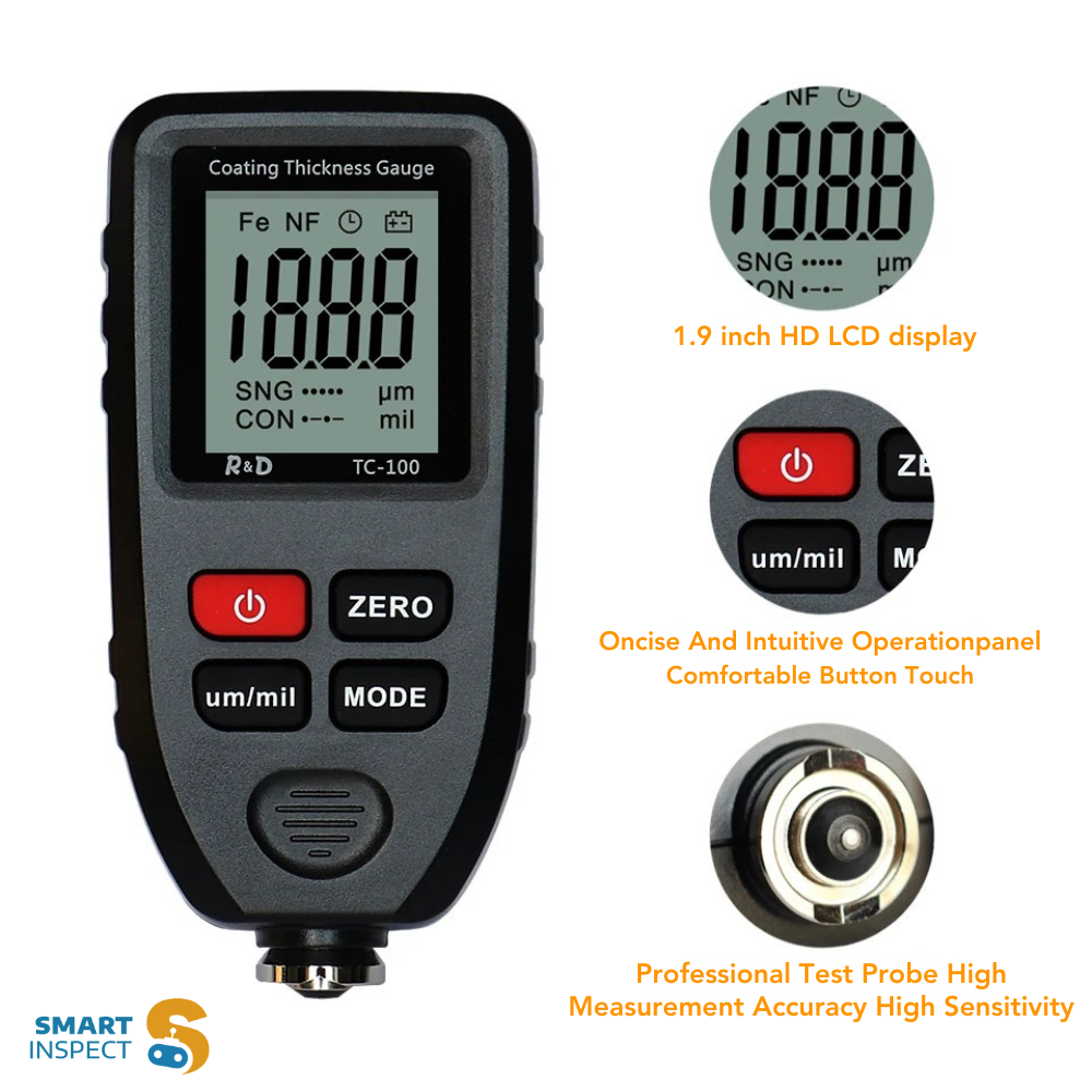 Coating Thickness Gauge TC100 | Best Digital Meter for Automotive Paint Thickness Measurement