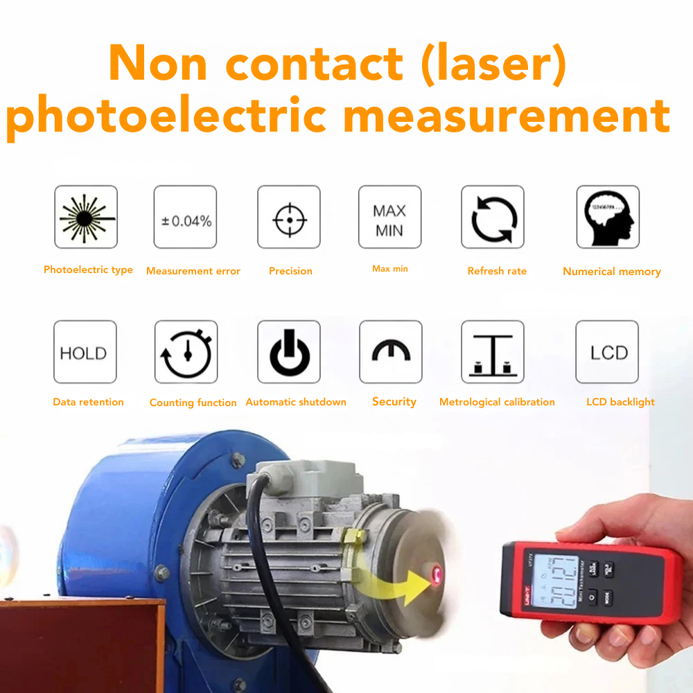 Digital Tachometer Laser / Contact / Non-Contact Smart Sensor