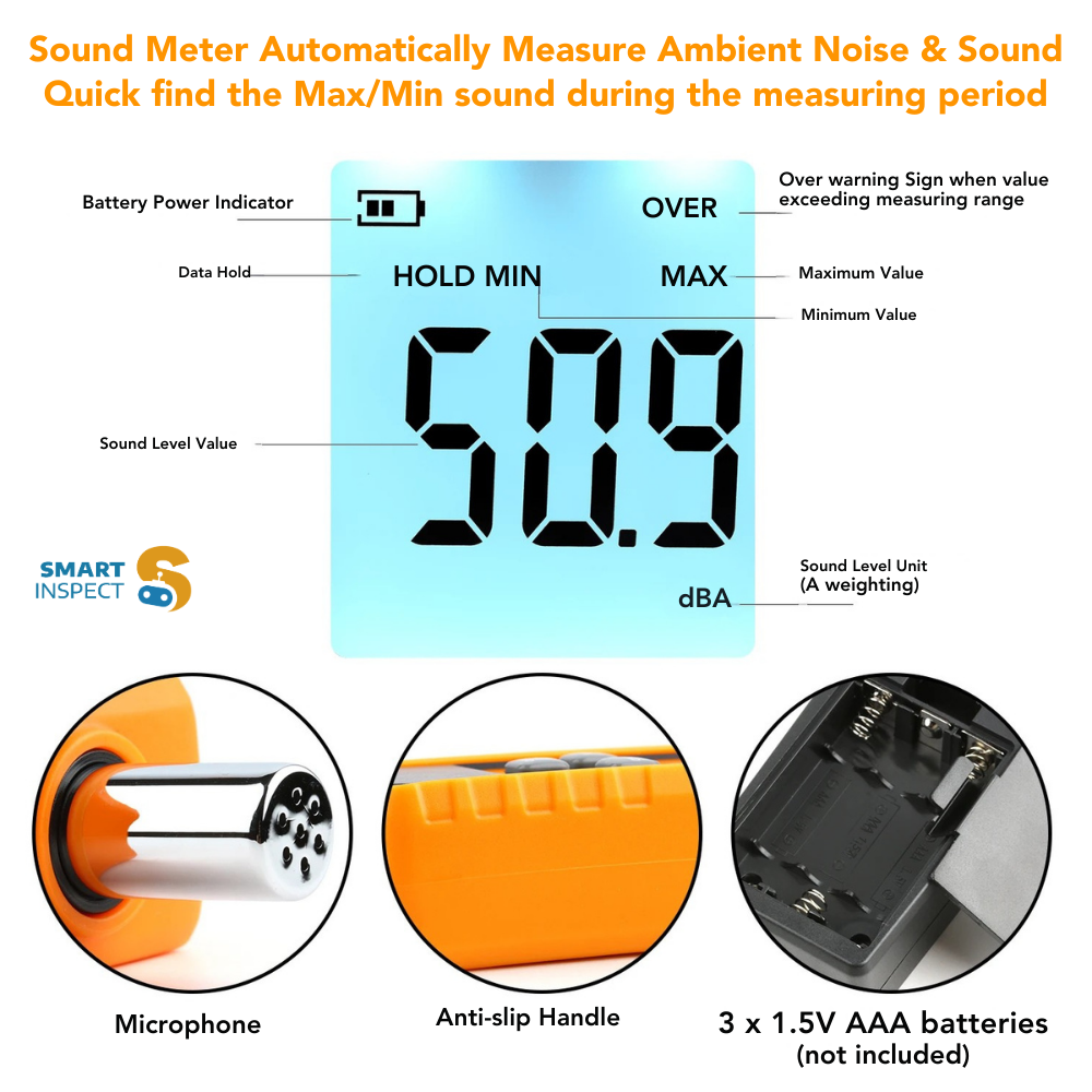 RZ Digital Handheld Sound Level Meter 30-130dB